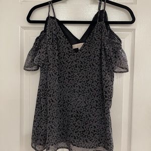 Loft Flowy Sheer Tank Shoulder Top